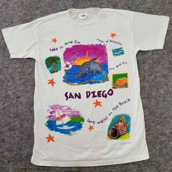90s Animal Shirt Mens Large San Diego Creative Apparel Concepts Dolphin VTG - Picture 1 of 11